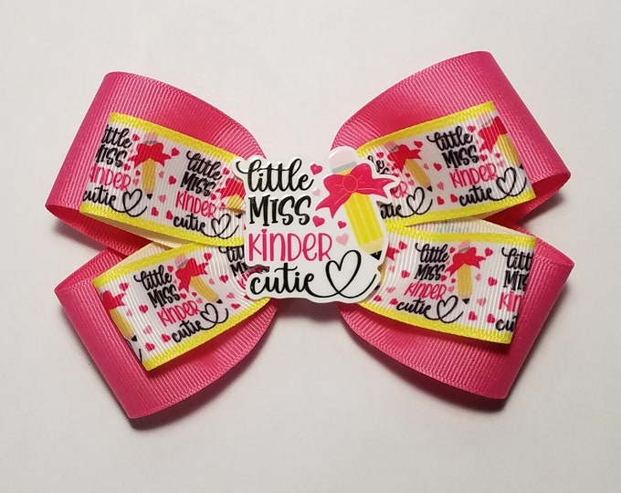 5" Kindergarten Hair Bow *You Choose Solid Bow Color*