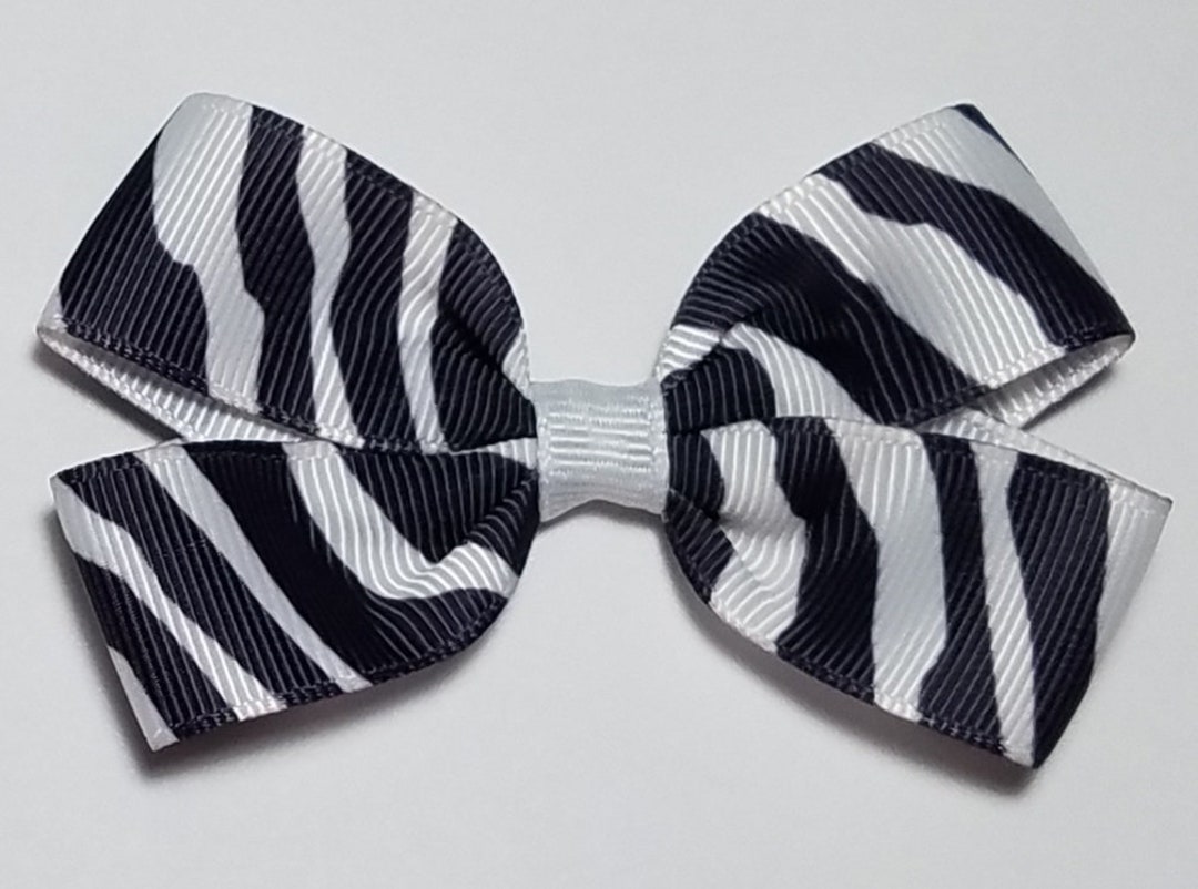 3 Zebra Hair Bow Etsy