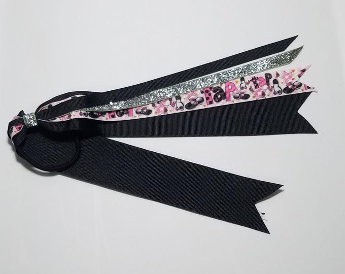 Tap Ponytail Streamer *You Choose Solid Ribbon Color- Glitter Color & Length*