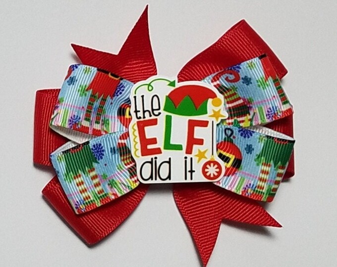 3.5" Elf Hair Bow *You Choose Solid Bow Color*