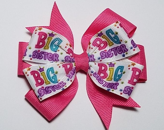 3.5" Big Sister Hair Bow *You Choose Solid Bow Color*