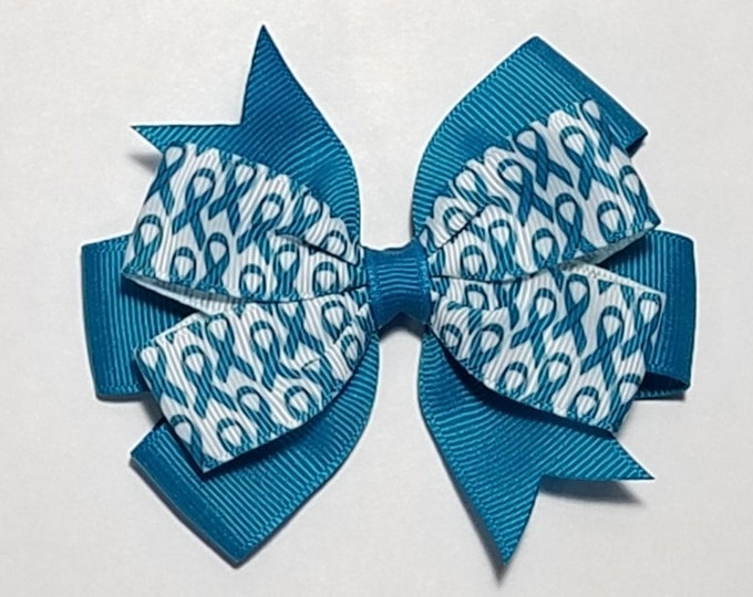 3.5" Sapphire Awareness Ribbon Hair Bow