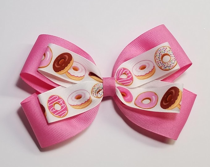 5" Donuts Hair Bow *You Choose Solid Bow Color*