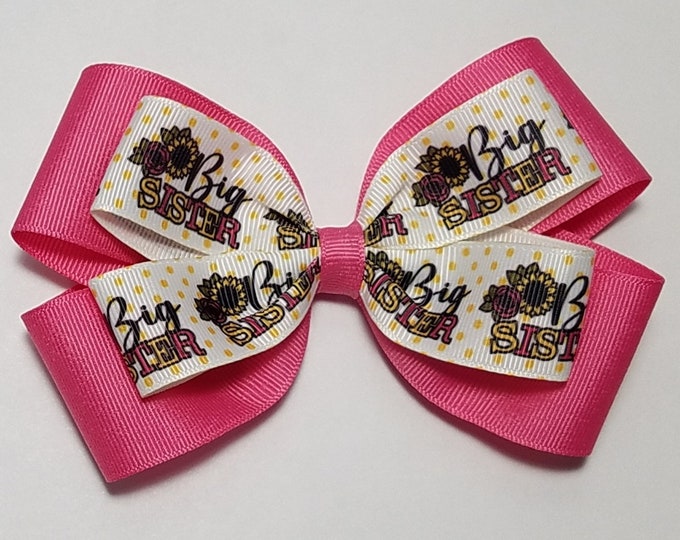 5" Big Sister Hair Bow *You Choose Solid Bow Color*
