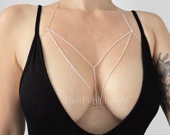 KISMET Stainless Steel Body Chain Bra | Festival Beach Lingerie Accessory for Women