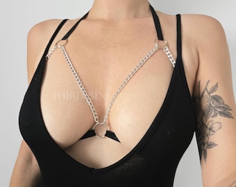 AURA Chain Harness for Women | Minimalist Lingerie Layering Piece | Alternative Accessory for Festivals