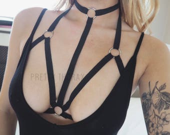 Libra Harness - Elastic Cage Bra, Women's Lingerie Fashion Accessory, Size Inclusive