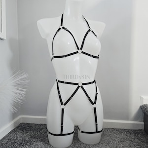 KARMA | Lingerie for Women, Adjustable Cupless Bra and Suspender Belt Set, Fashion Accessory Festival Rave
