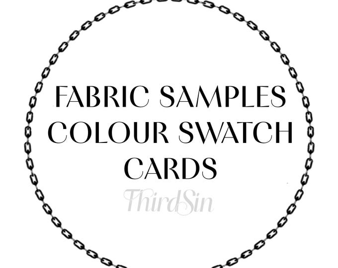 Colour Swatch Cards, Material Samples for our Elasticated Items, Woven Elastic, Satin Elastic, Velvet Elastic
