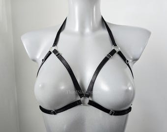 KARMA Adjustable Harness for Women | Minimal Satin Cage Bra | Plus Size Inclusive Strappy Lingerie & Festival Wear