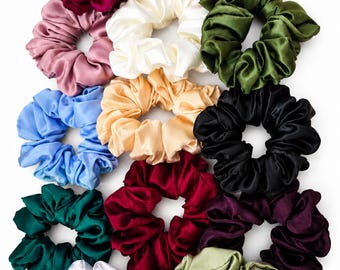 Handmade Vegan Satin Scrunchie | Medium Silky Hair Tie  Accessory