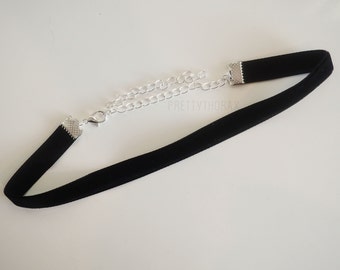 Velvet - Choker Necklace - Costume Jewellery - Adjustable Custom Sizes Available - Black Pink Red