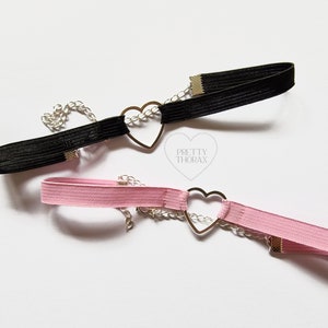 J'adorable Choker - Elastic Necklace, Simple Heart Accessories, Size Inclusive Adjustable Costume Jewellery