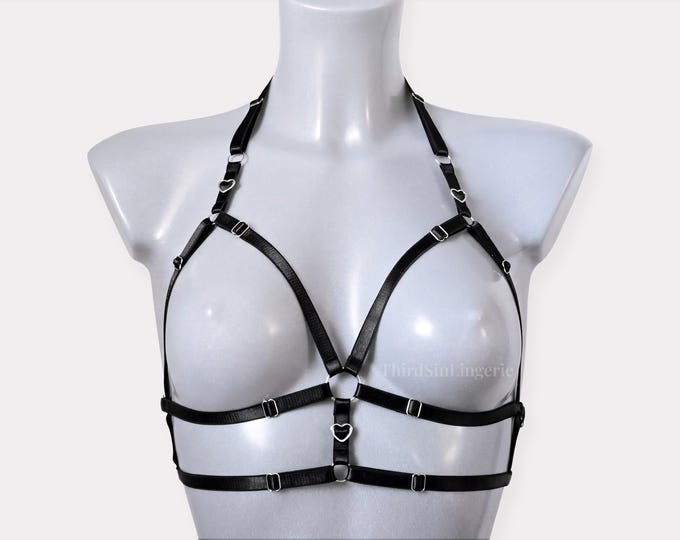 AMOUR Adjustable Harness for Women | Lingerie with Heart Details | Alternative Fashion Accessory