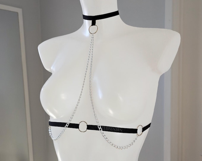 VANITY | Harness with Chains, Alternative Lingerie for Women, Goth Fashion Accessory