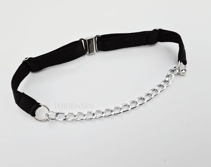 LORELEI | Choker with Chain, Adjustable Satin Jewellery with Magnetic Clasp, Plus Size Inclusive