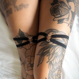 J'adorable Garter - Elastic Thigh High Leg Suspender, Simple Heart Fashion Accessories, Size Inclusive, Single or Pair