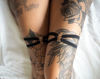 J'adorable Garter - Elastic Thigh High Leg Suspender, Simple Heart Fashion Accessories, Size Inclusive, Single or Pair