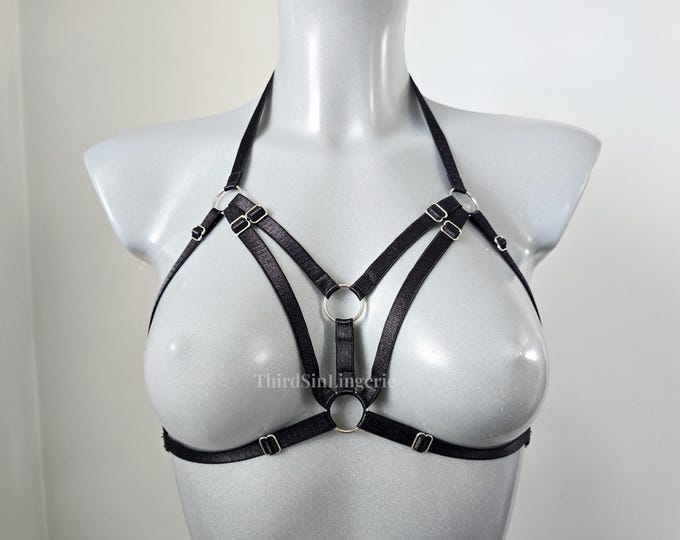 KISMET Cupless Bra, Adjustable Strappy Lingerie Harness, Plus Size Inclusive