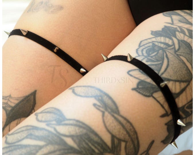 DEADLY | Studded Garters, Goth Alternative Accessories, Lingerie for Women, Single or Pair