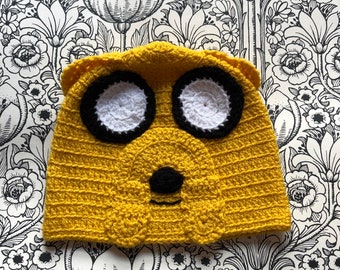 Adventure Time, Jake the Dog childrens hat. Crocheted hat available in all sizes. Photography prop.