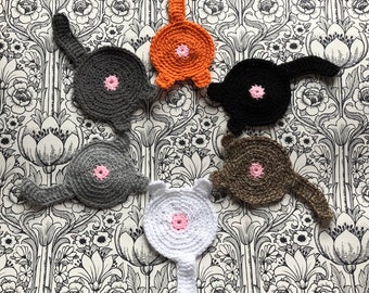 Quirky cat bum coasters! These fun bums add a touch of class to any coffee table, rest your cuppa on a cat bum! Hand made.