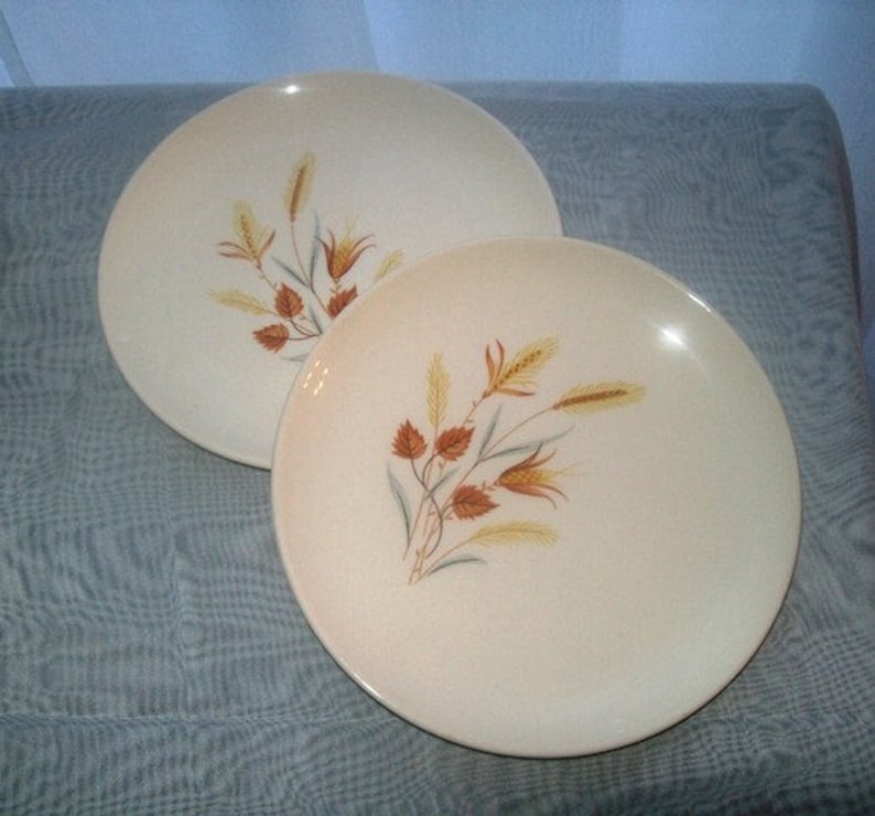 111106 75 OFF Vintage 1950's Golden Wheat 7 Plates Etsy
