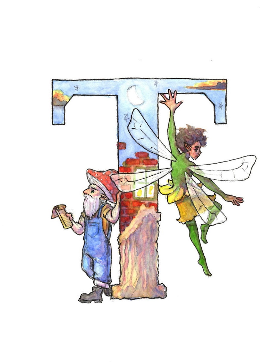 Letter T, Fantasy Alphabet Letters. Fantastical Creatures, Digital ...