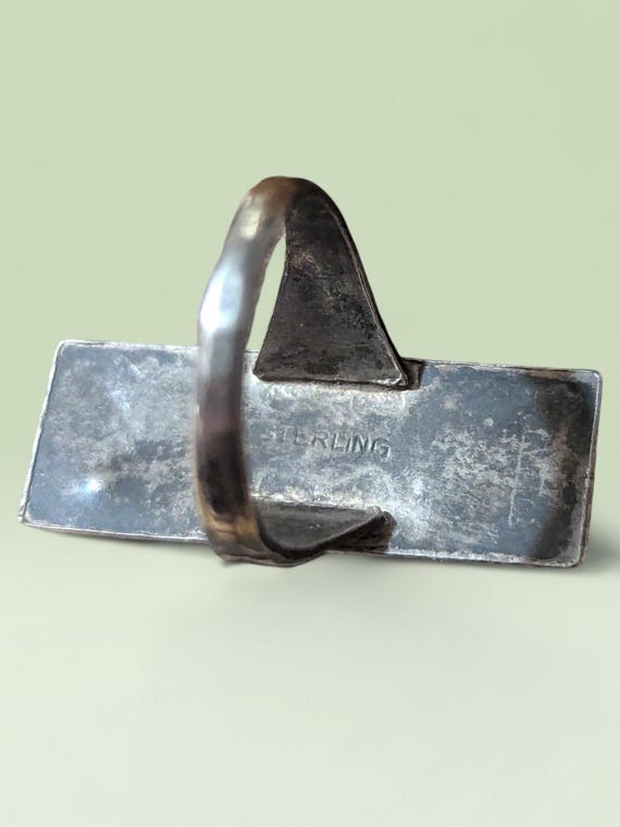 Sterling Silver  Rectangular Blister Pearl Emboss… - image 5