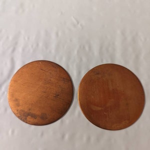 2&quot; circle copper blank shapes, for stampings,  enameling or jewelry making  2 pieces