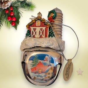 Christmas in the heartland large decorated bell ornament  Danbury mint ornament