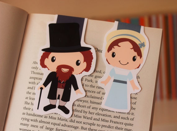 Jane Austen and Charles Dickens Magnetic Bookmarks | Etsy