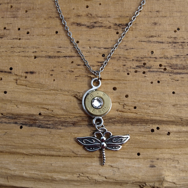 Handmade Bullet Necklace with Firefly Charm. Choose your Bullet. Optional Swarovski Crystal. Your choice of Bullet.