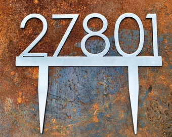 Stainless Steel Address Sign with Stakes | Custom Address Sign | Yard Address Sign