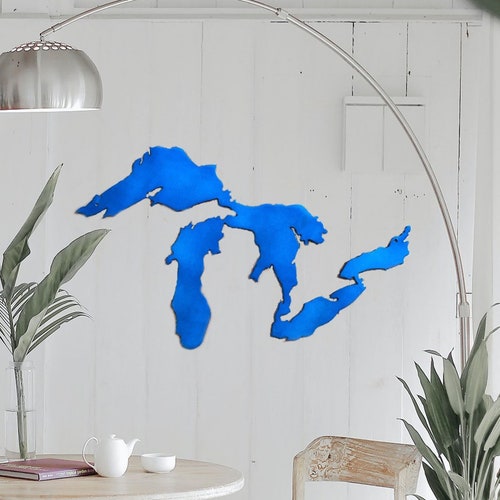 Great Lakes Metal Wall Art Michigan Art Lake Michigan Etsy