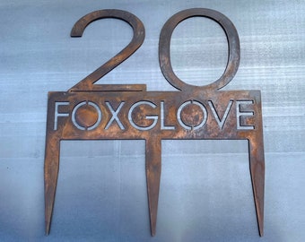 Address Sign with Stakes | Stainless Steel | Custom Address Plaque