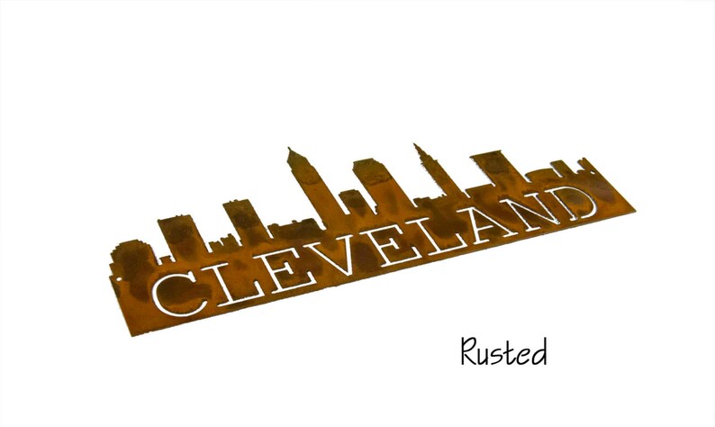 Cleveland Skyline Cleveland Art Cleveland Gift Housewarming Gift Metal Skyline Made In Ohio Metal Skyline Steel Art image 7