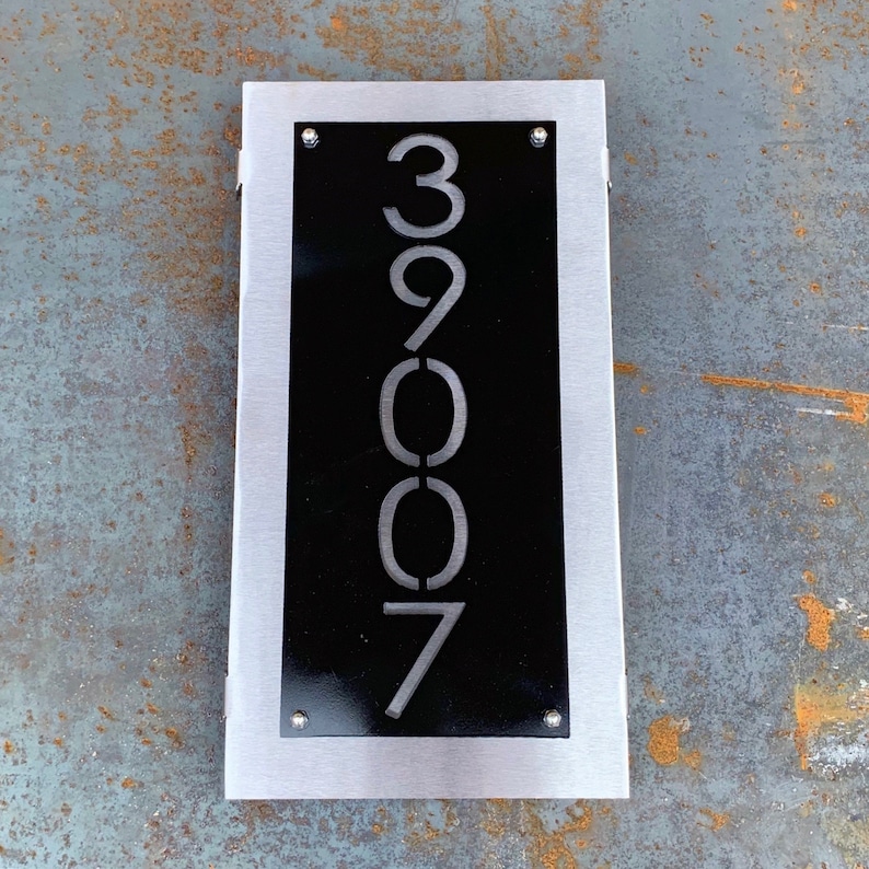 Modern Metal Address Sign Stainless Address Plaque Metal Etsy