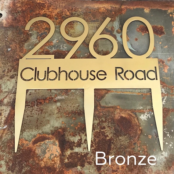 Address Sign with Stakes | Metal Address Sign | Stainless Address Sign for Yard