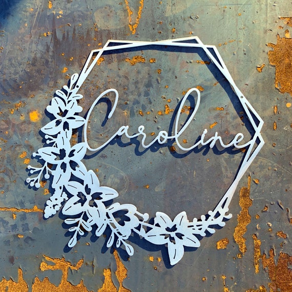 Nursery Name Sign Baby Girl | Metal Name Sign | Crib Decor | Custom Baby Name Sign