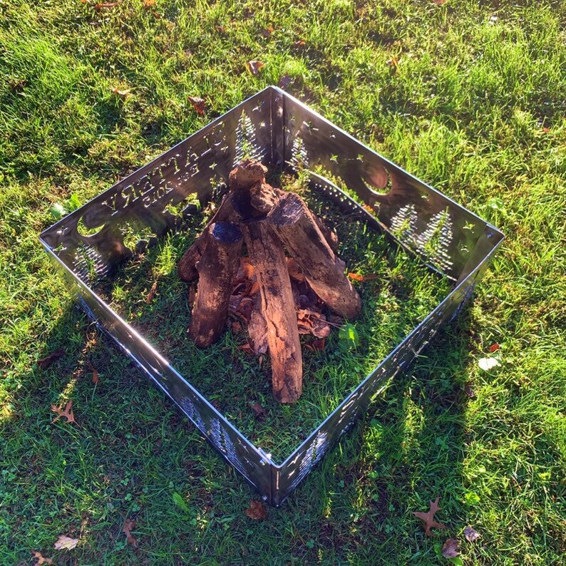 Personalized Fire Pit Custom Metal Square Fire Pit Etsy