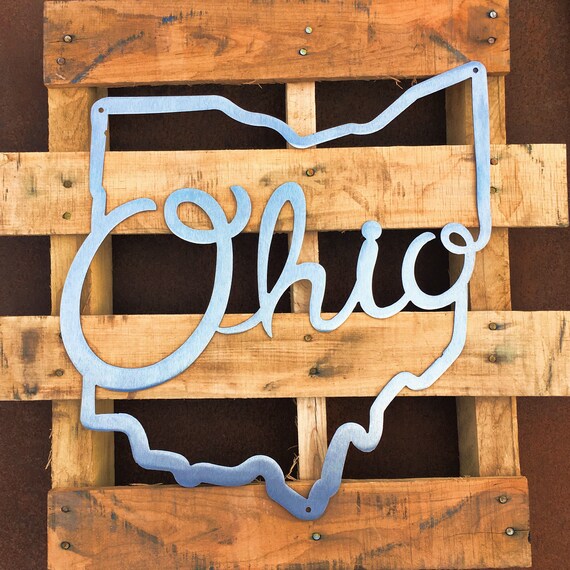 Ohio State Script Metal Wall Art Decor