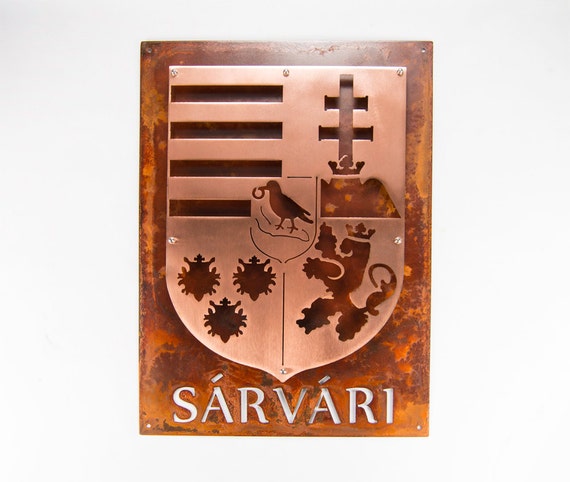 Family Crest | Custom Metal Art | Coat of Arms | 11th Anniversary Gift | Last Name Gift