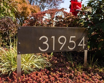 Stainless Steel Address Sign with Stakes | Custom Address Sign | Yard Address Sign