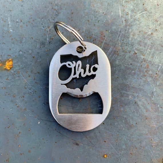 Ohio Bottle Opener Keychain | Ohio Script Bottle Opener | Ohio Key Chain | Ohio Groomsmen Gift