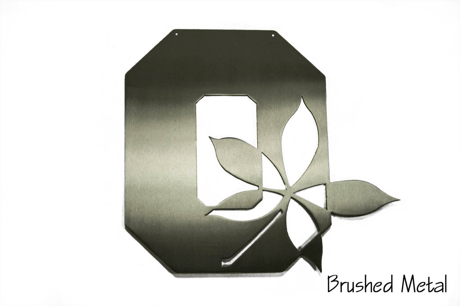 Ohio State O with Buckeye Leaf Ohio State Metal Wall Art Etsy