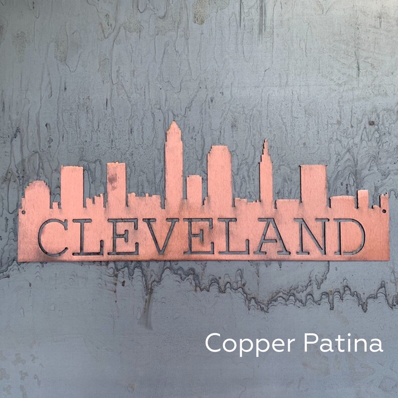 Cleveland Skyline Cleveland Art Cleveland Gift Housewarming Gift Metal Skyline Made In Ohio Metal Skyline Steel Art image 2