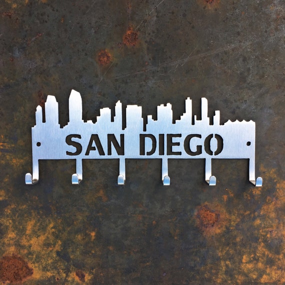 San Diego Skyline Key Hooks- stainless steel