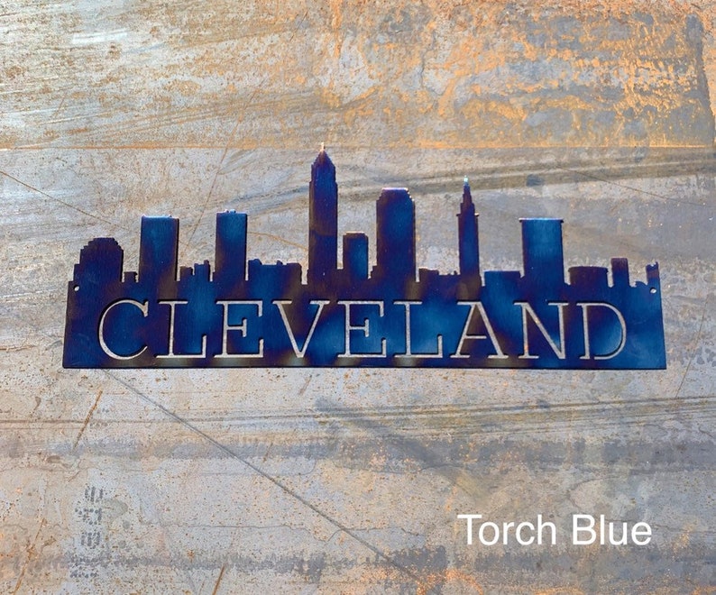 Cleveland Skyline Cleveland Art Cleveland Gift Housewarming Gift Metal Skyline Made In Ohio Metal Skyline Steel Art image 3