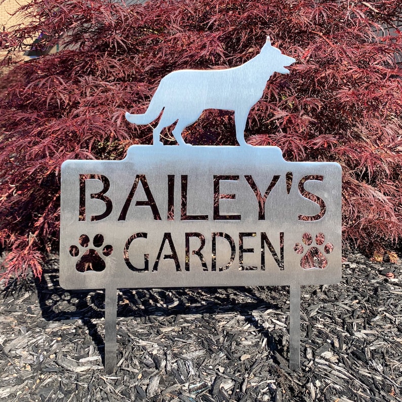 Custom Metal Garden Stakes Pet Memorial Sign Dog Garden Etsy